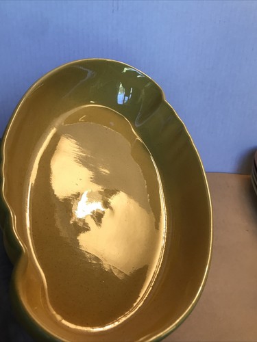 Vintage Frankoma # 205 Yellow Serving Bowl 10 3/4” Long X 6” Wide - Picture 9 of 12