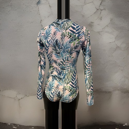 AXESEA Women's Long Sleeve Rash Guard Surfing One-Piece Swimsuit UPF 50+ Size 6 - Picture 3 of 4