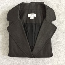 Ann Taylor Loft 2 button Blazer w/ Back Pleated Detail, Women's 12 Charcoal 