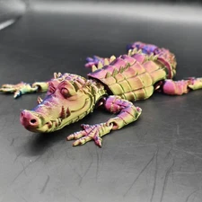 Alligator Articulated Figure 3D Printed  Collectable Multi Color
