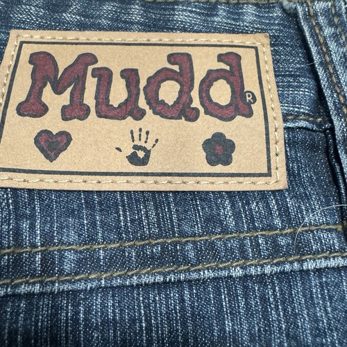 NWT Mudd Jeans Juniors 9 Blue Hip Hugger Low Rise Flare Dark Wash Y2K Fairycore - Picture 4 of 14
