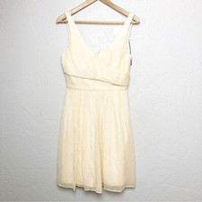 J. Crew Champagne Heidi Silk Chiffon Dress 6