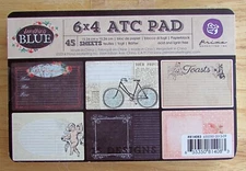 Prima Marketing "Something Blue" 6 x 4 ATC Cards - 45 Cards