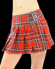 mini gonna scozzese rossa goth
