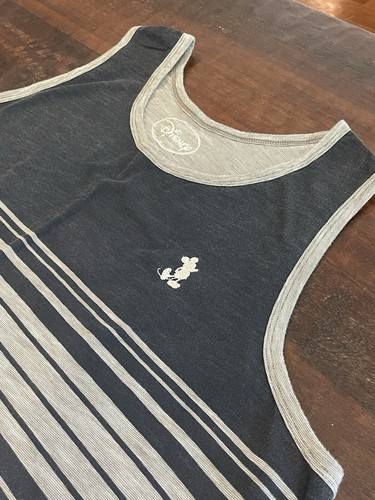 Disney Mickey Mouse Tank Shirt Men’s Sz XXL Sleeveless Gray Black Embroidered - Picture 3 of 7
