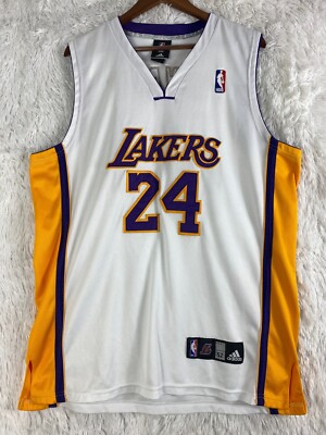 Kobe Bryant Los Angeles Lakers Jersey #24 Adidas White Sz 52
