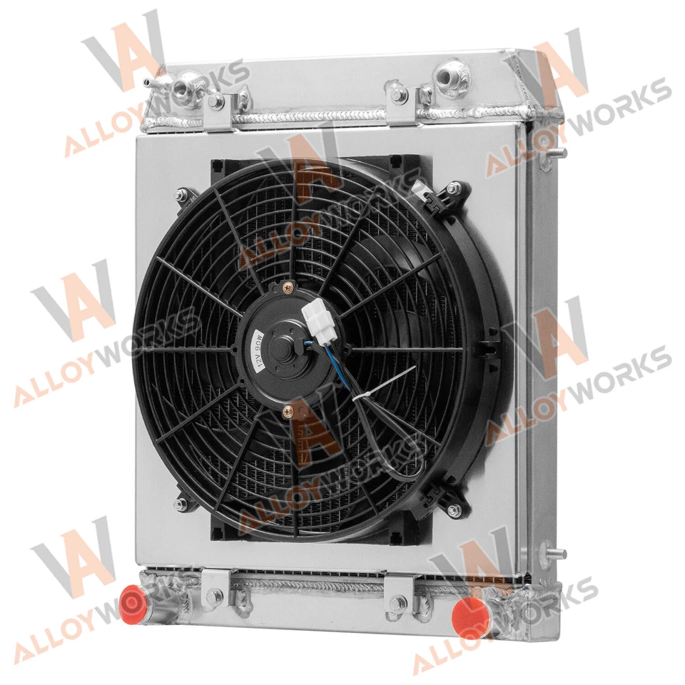 4 Row Radiator Shroud Fan For 94-1998 Land Rover Discovery Defender 300TDI 2.5L Foto 3 de 4