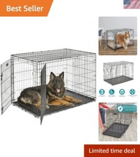 Newly Enhanced Double Door iCrate Dog Crate, Includes Leak-Proof Pan, Floor P...