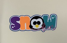 Snow Fun Penguin Scrapbook Title Handmade Paper Pierced Die Cut
