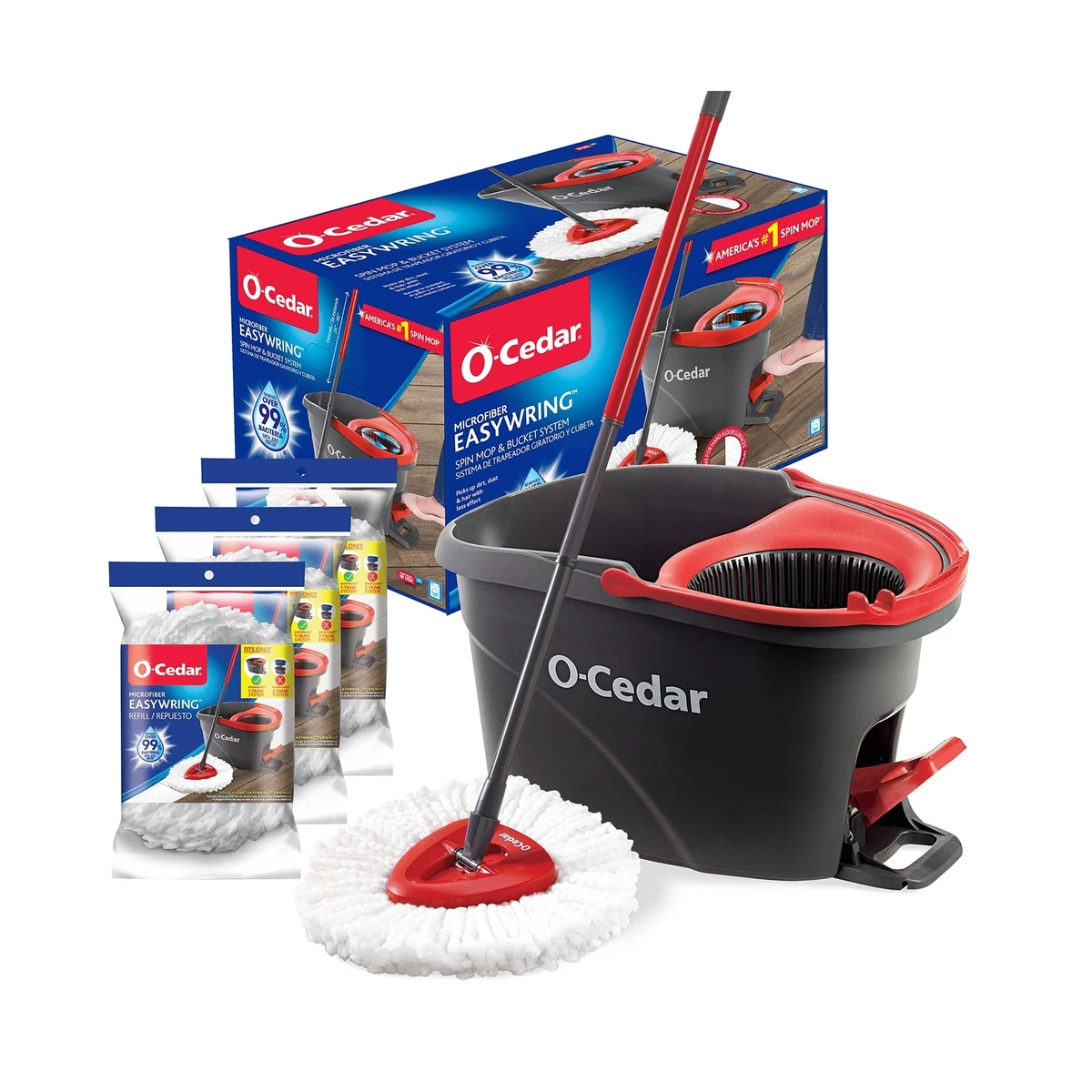 O Cedar Easywring Microfiber Spin Mop Bucket Floor Cleaning