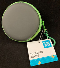 Pen Gear - Earbud Case - Hard Sides - Zipper - Earbud/Cord Storage -Green Zipper