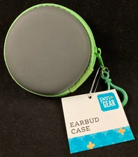 Pen+Gear - Earbud Case - Hard Sides - Zipper - Earbud/Cord Storage -Green Zipper