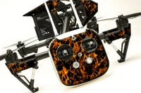 DJI Inspire 1 Quadcopter/Drone, Transmitter, Battery Wrap/Skin | Orange Flames