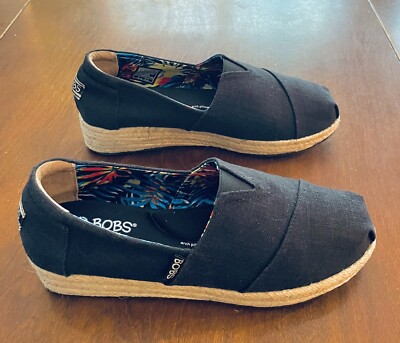 BOBS From SKECHERS Espadrilles HI-CRISP Loafers in BLACK - Women s- Size 9.5 US