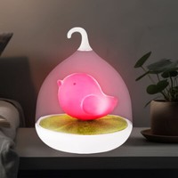 Tischlampe Kinderlampe Nachttischlampe Led Touchdimmer Sensor Akku Vogel Pink