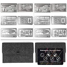 12 Pcs Survival Multitool Card Emergency Camping Tool EDC Kit in Your Wallet ...