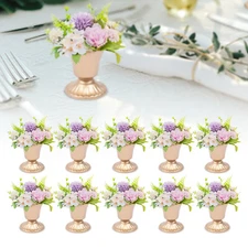 10pcs Wedding Centerpieces Vase Desktop Trumpet Flower Decor Vase Candle Holder