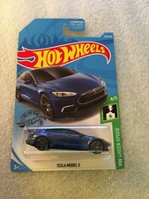 Hot Wheels 2019 TESLA MODEL S blue 226/250 HW GREEN SPEED 4/5 Mattel FYC48 B64