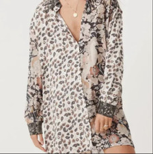 NWT Spell Designs Gypsy Collective Renew Mixed Print Shirtdress Size XS 