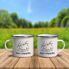 Personalised Camping Mug | Camping Gift | Tin Mug | Enamel Mug