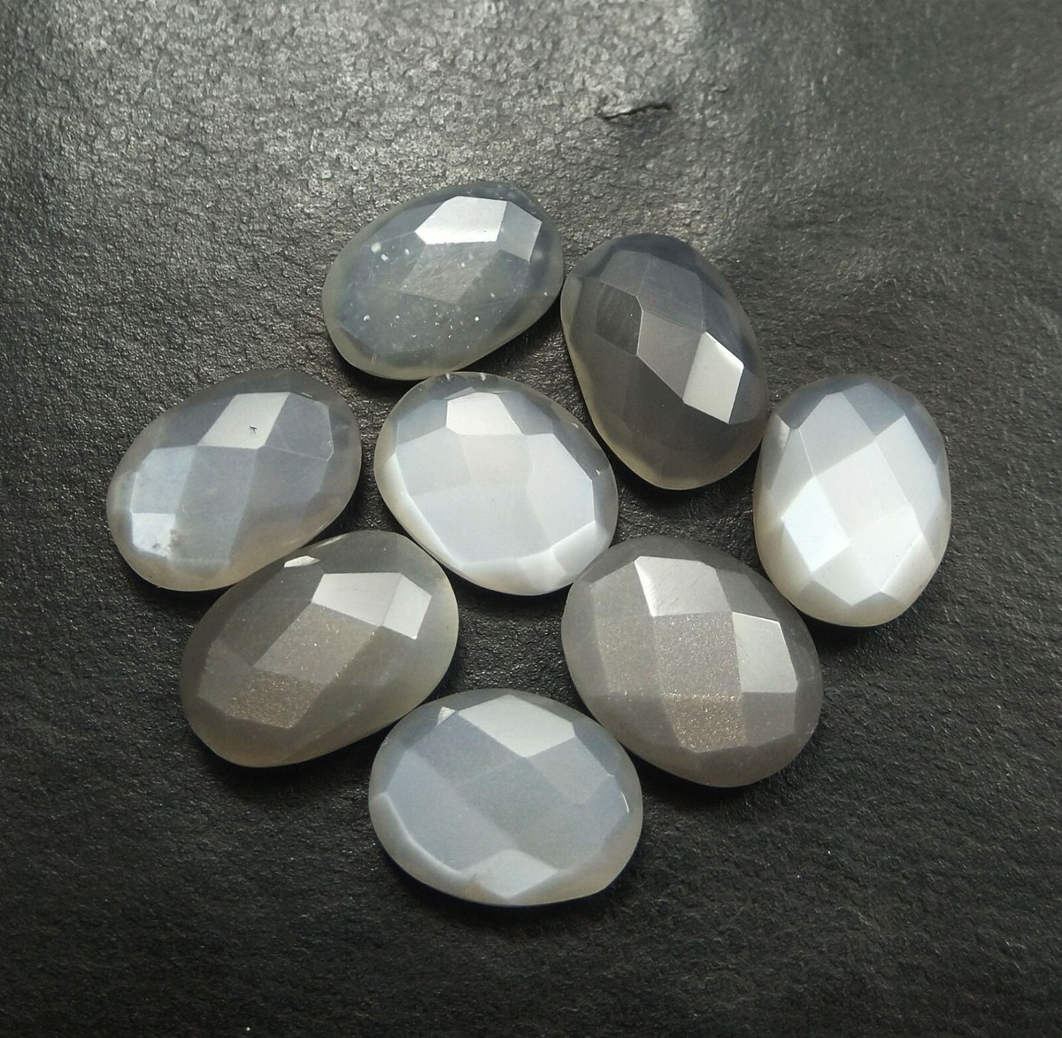 Ct Natural Gray Moonstone Gemstone Lot Oval Faceted