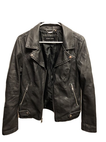 Black Rivet Womens Faux Leather Jacket 