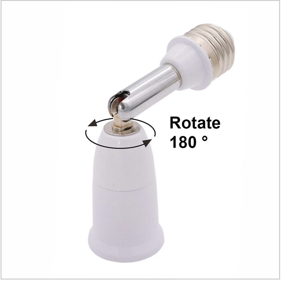 8 Pack E26/E27 Light Socket Extender 4.5 Inch Extension Adjustable Vertical 90° - Image 3 of 4