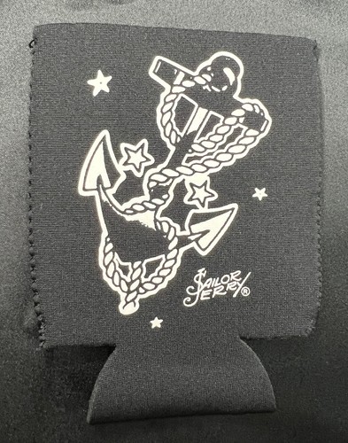 Sailor Jerry Classic Anchor & Rope Design Black & White Can Koozie Logo Coozy - Picture 5 of 10
