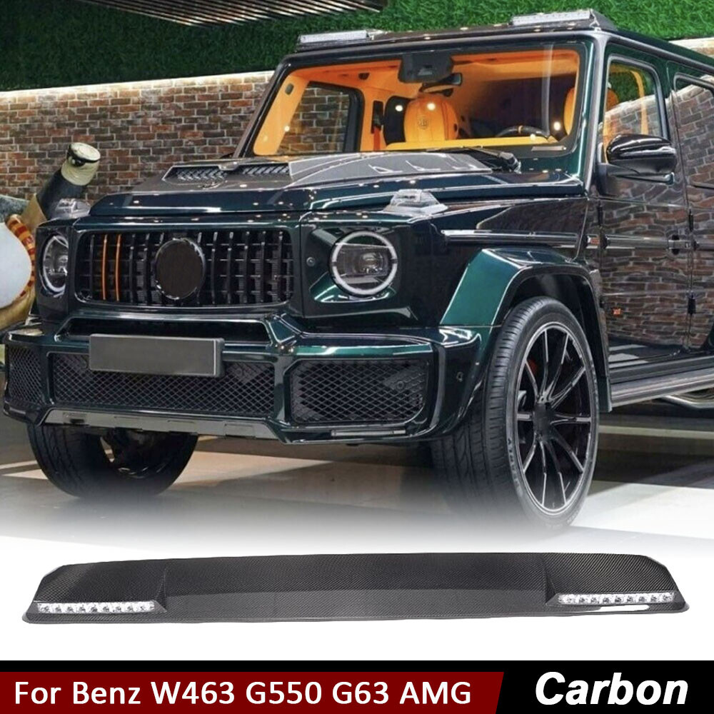 For Mercedes W463 W464 G550 G63 2019 REAL CARBON Front Roof Spoiler Wing W/Light