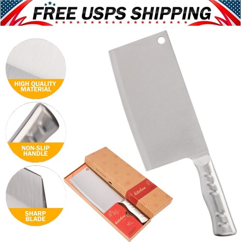 10" Kitchen Knife Chopper Butcher Knife Heavy Duty Stainless Steel Meat