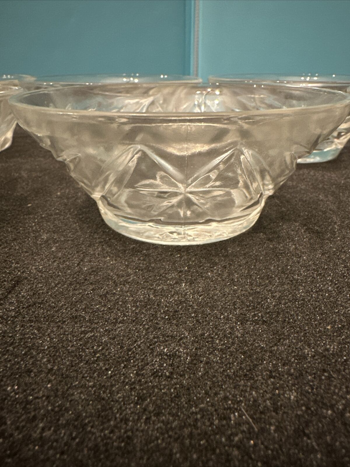 Vintage Anchor Hocking Early American Prescut Glass 4.25" Dessert Bowl-Lot of 6