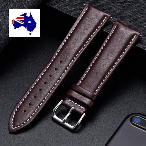 Classic Style Calf Skin Real Genuine Leather Watch Band Strap Black Brown CS1 - Picture 8 of 10