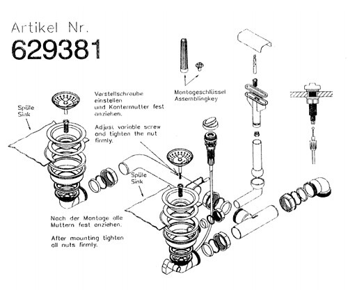 Ab- Und ÜBerlaufgarnitur FüR Die Schock Venus D-200 Und Venus N-200 Einbauspü...-image