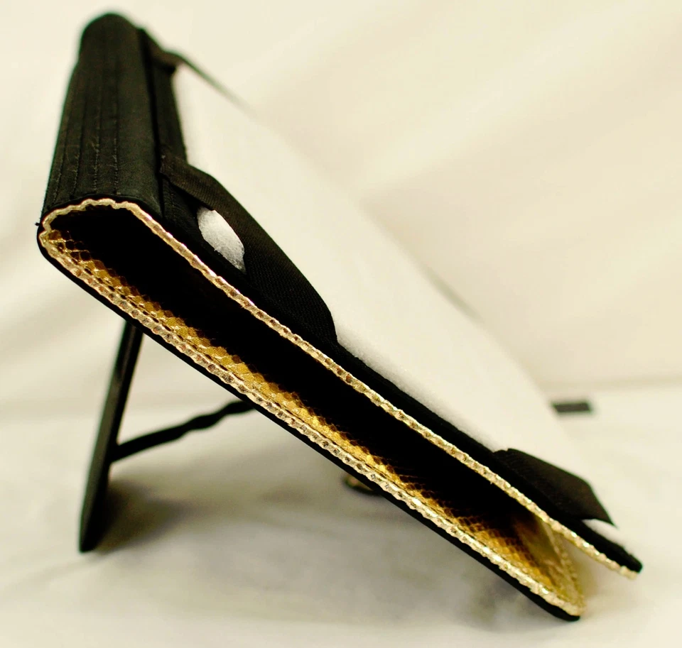 BRAND NEW! textured shiny gold APT. 9 tablet cover MSRP $40 converts to stand - Image 4 of 4