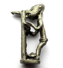 BRASS AFRICAN ASHANTI AKAN GOLD WEIGHT 1700-1900 AD Tribal Man Figure 40.6g No26