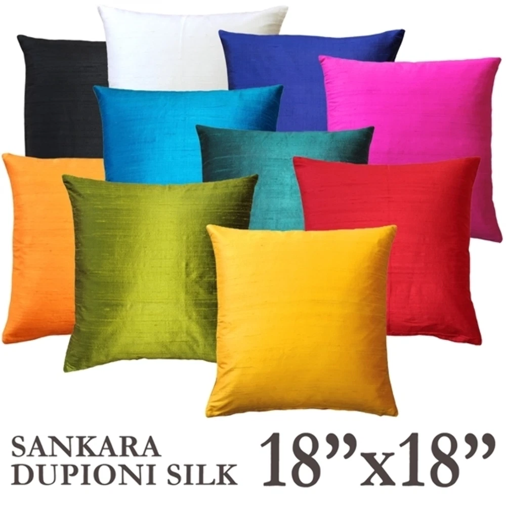 Pillow Decor - Sankara Deep Yellow Silk Throw Pillow 18x18