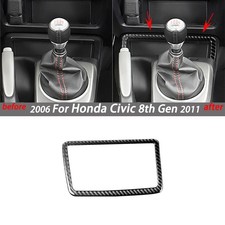 1x Real Carbon Fiber Interior Storage Box Decal Frame Trim For Honda Civic 06-11