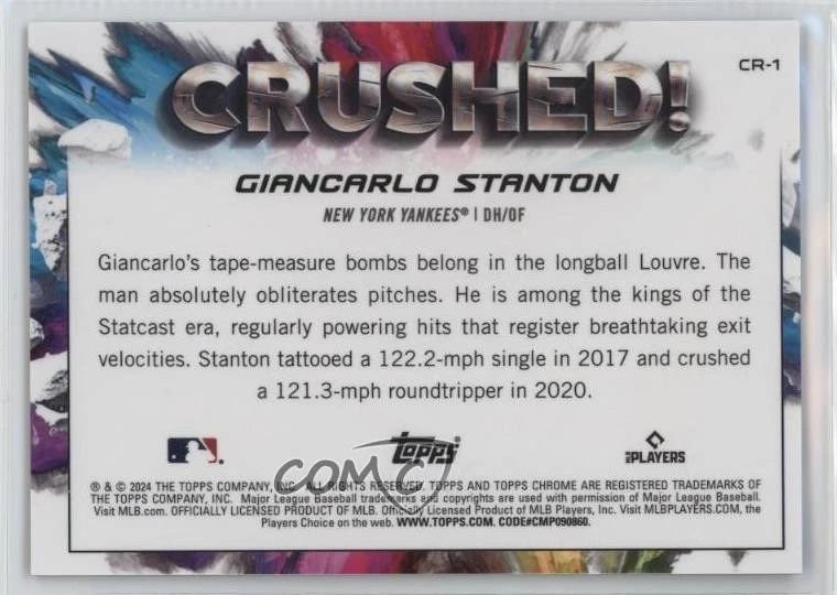 2024 Topps Chrome Update Crushed Giancarlo Stanton #CR-1 - Image 2 of 2