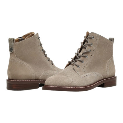 NYDJ Women's Eileenspcs EILEEN Taupe Suede Lace Up Boot Women's Size 8.5 NEW!