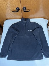 Columbia 1/4 Zip Fleece Pullover Sweatshirt Men's M Black