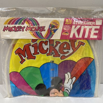 NOS Vintage 1991 Mickey Mouse Kite With 6 1/2 Ft Streamer Spectra Star FREE SHIP