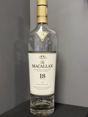 Macallan 18 Scotch Whiskey Sherry Oak Cask EMPTY Bottle With Box 2024 Release