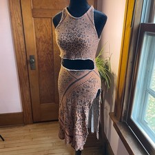 Farm Rio Anthropologie Boho Cutout Dress XS Leopard Paisley Maximalist Glam READ