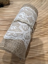 Natural Jute Burlap Roll Burlap with Lace Vintage Decor DIY Craft