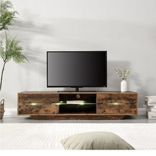 Sienna Wooden TV Stand In Rustic Oak With LED Lighting
