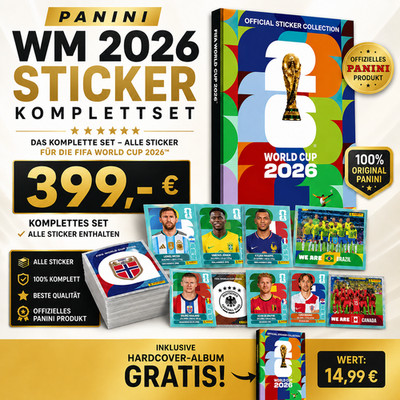 PANINI FIFA World Cup 2026 - WM 26 - Komplett Set: Alle 980 Sticker + HARDCOVER