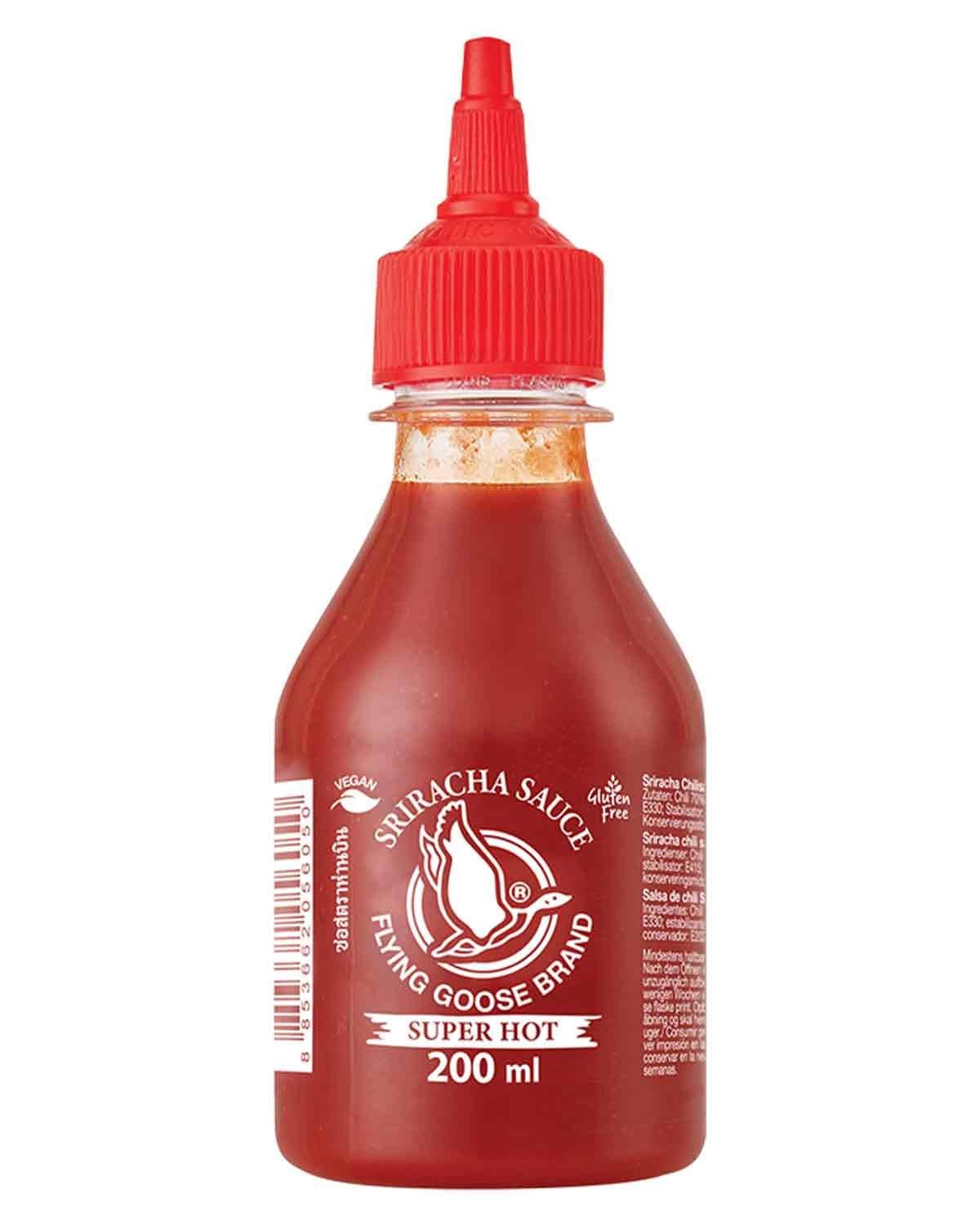 FLYING GOOSE Sriracha Chilisauce rote sehr scharfe Würzsauce Thailand 200ml