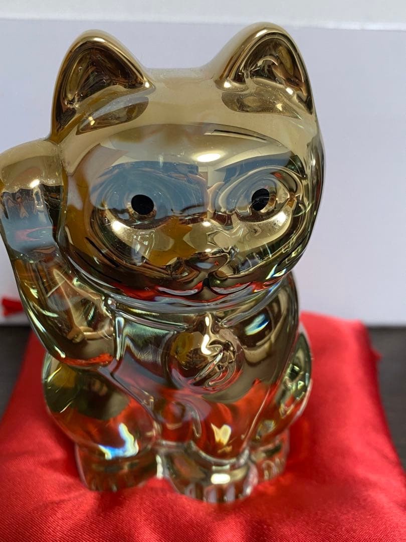 Baccarat lucky cat ornament gold | eBay