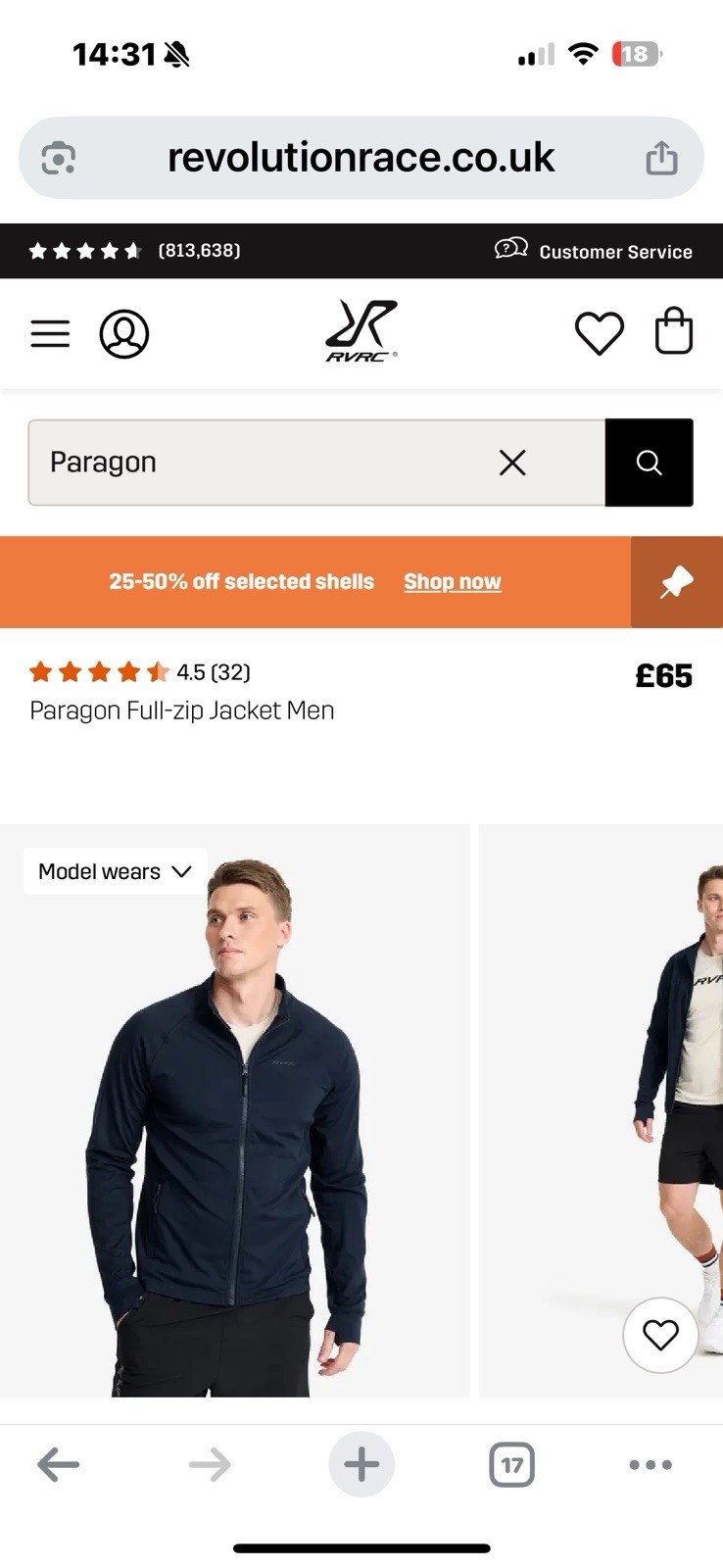 RevolutionRace Paragon Jacket Mens L Navy Full Zip RVRC Softshell RRP £65 image 5