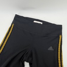 Adidas X Pharrell Williams Mujer S Negro Dorado Estampado Leggings Cortos Y2K